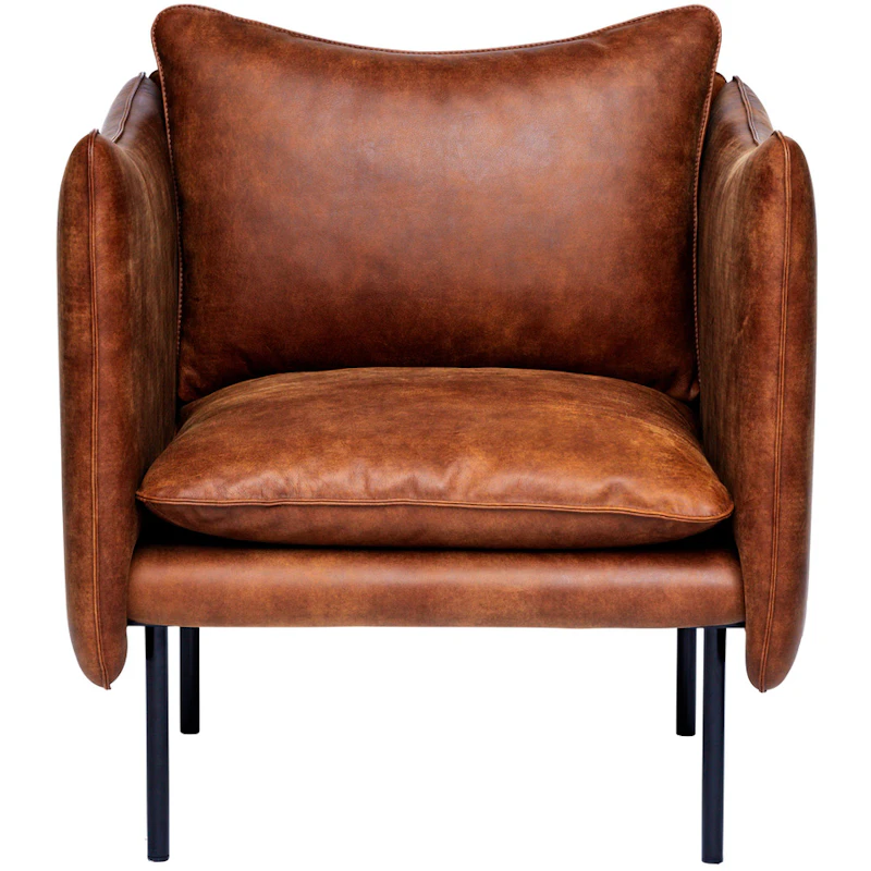 Tiki Lenestol S W:70 cm, Svarte Ben / Skinn Vintage Rangers