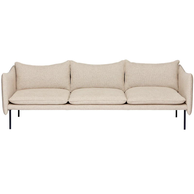 Tiki Sofa 3-Seater, Black Legs / Clay