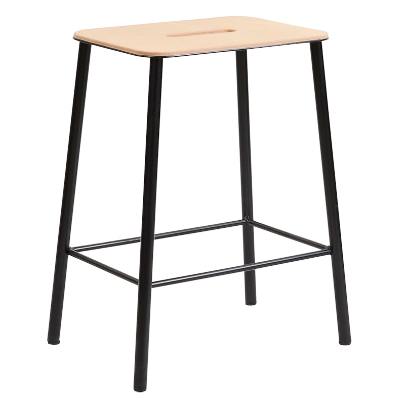 Adam Stool Krakk 50 cm, Skinn/Matt Sort