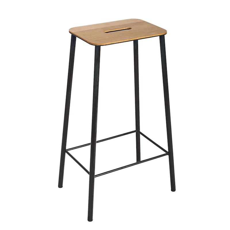 Adam Stool Barstol 76 cm, Eik/Matt Sort