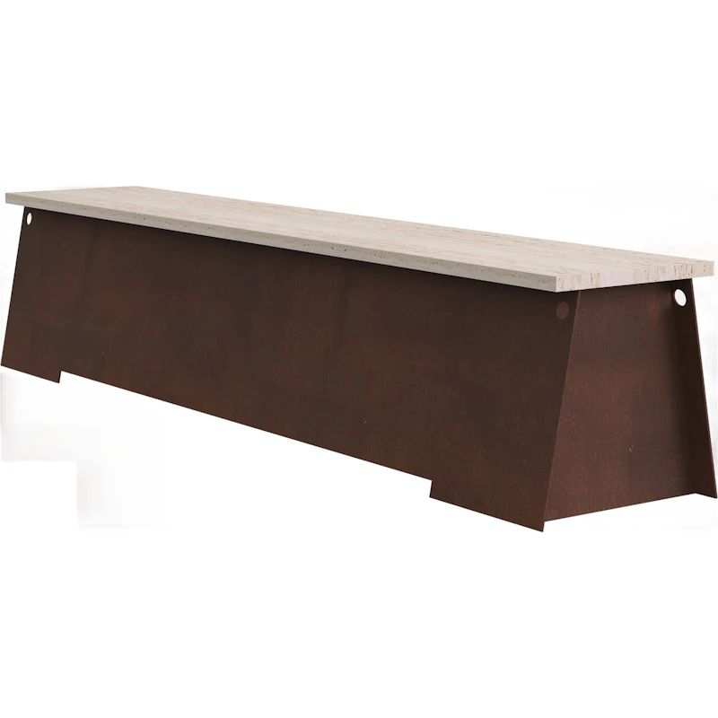 64 Benk, Corten / Travertin