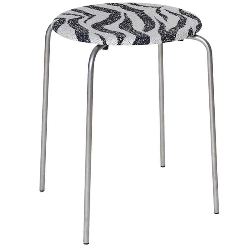 Petit Rond Krakk, Rustfritt Stål / Zebra