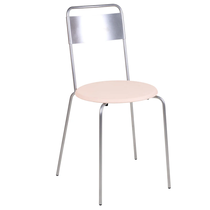Petit Rond Stol, Rustfritt Stål / Skinn