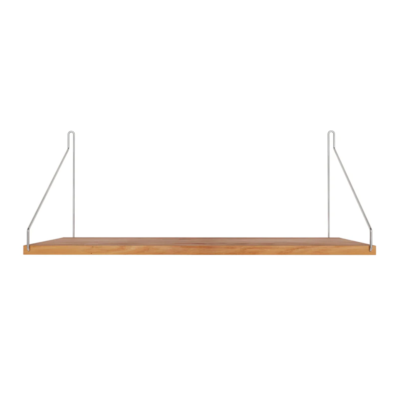 Single Hylle 27x60 cm, Eik / Rustfritt Stål