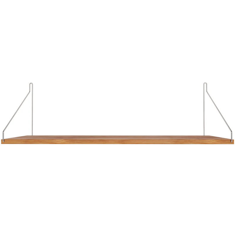 Single Hylle 27x80 cm, Eik / Rustfritt Stål
