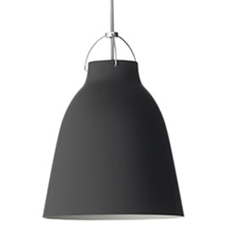 Caravaggio Taklampe P2 3m Ledning, Matt Sort