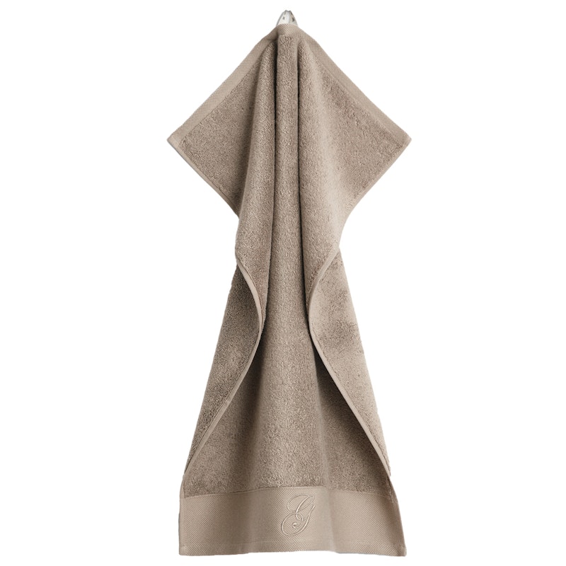 Embroidery Håndkle 50x70 cm Hvit, Taupe Beige