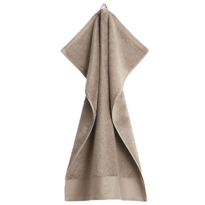 Embroidery Håndkle 50x70 cm Hvit, Taupe Beige