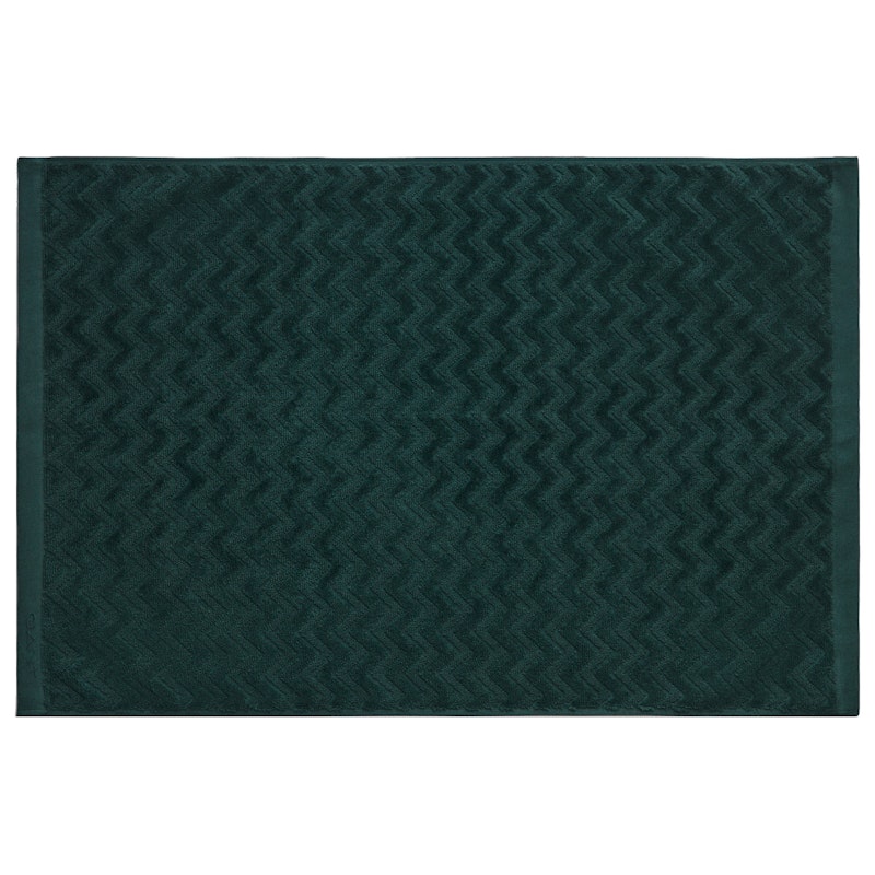 Jacquard Herringbone Badematte 60x90 cm, Tartan Green