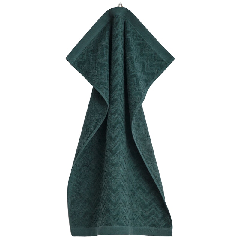 Jacquard Herringbone Towel 30X50, Faded Brick Håndkle 30x50 cm, Tartan Green