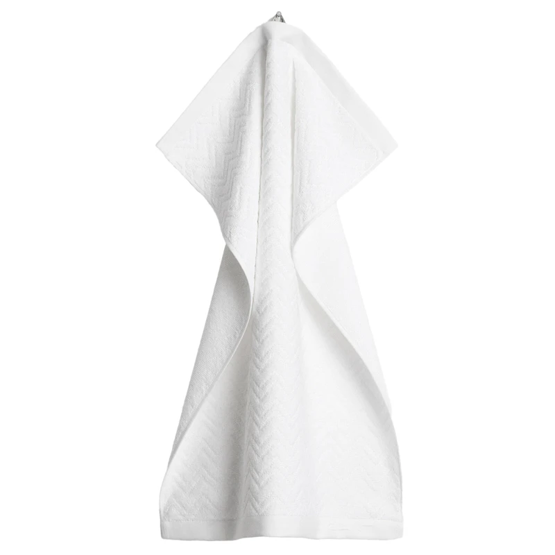 Jacquard Herringbone Towel 30X50, Faded Brick Håndkle 30x50 cm, Hvit