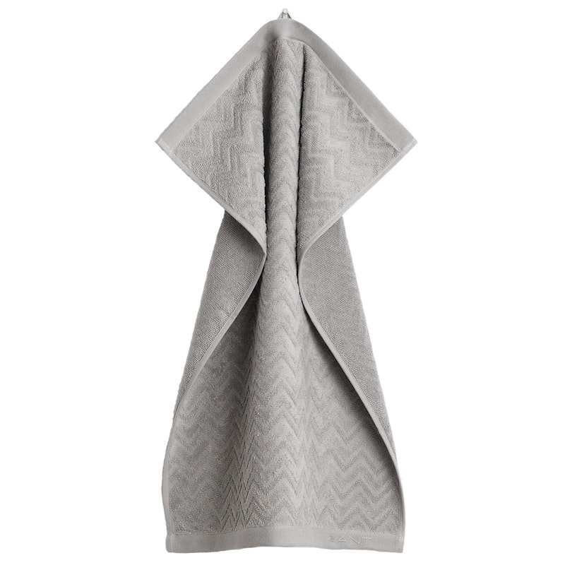 Jacquard Herringbone Håndkle 50x70 cm, Concrete Grey