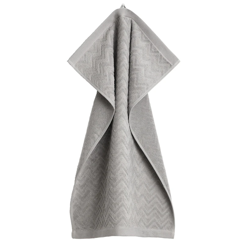 Jacquard Herringbone Håndkle 50x70 cm, Concrete Grey