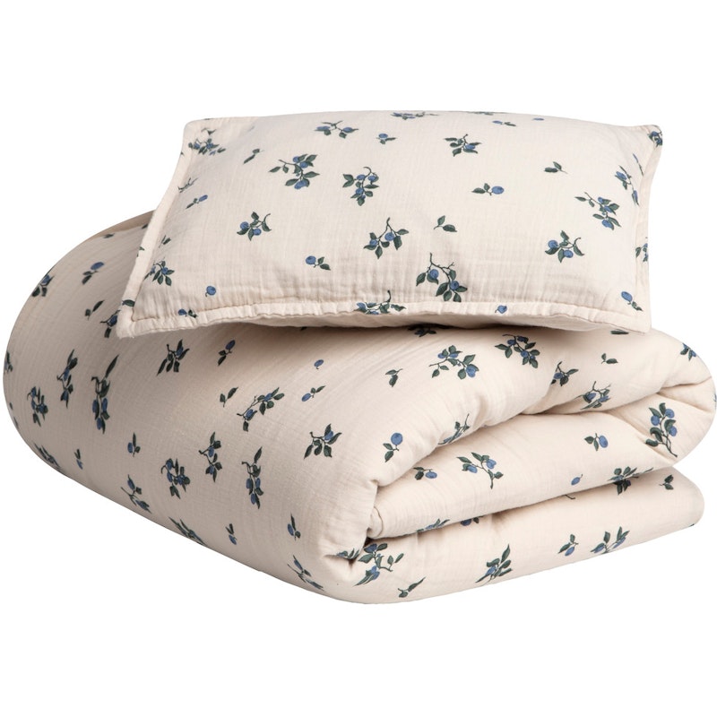 Blueberry Muslin Sengesett, 150x210 + 50x60 cm