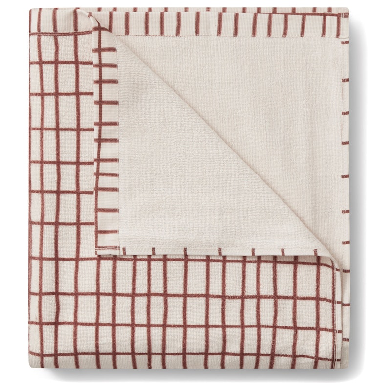 Checks Rust Bathroom Towel, 100x150 cm