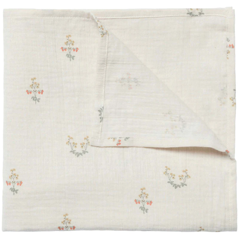 La Fraise Muslin Svøpeteppe, 110x110 cm
