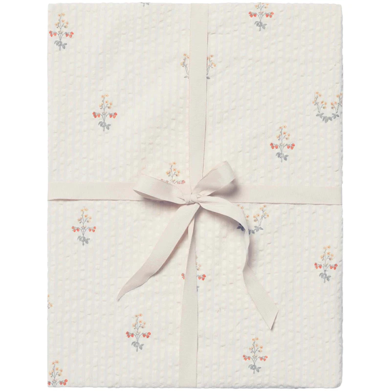 La Fraise Seersucker Fitted Sheet Double, 160x200 cm