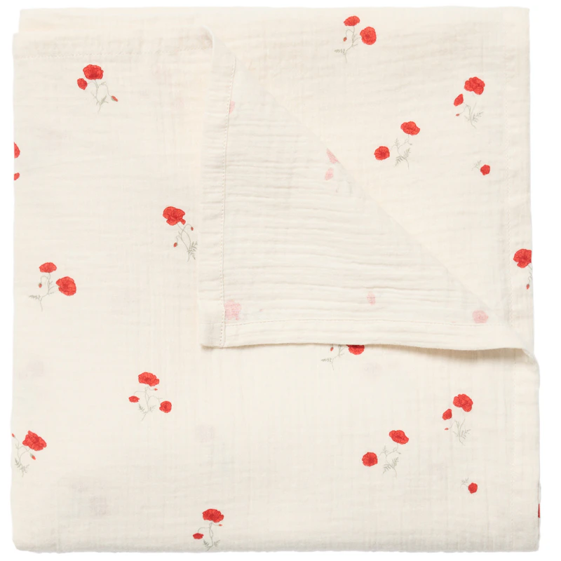 Poppy Svøpeteppe Musselin, 110x110 cm