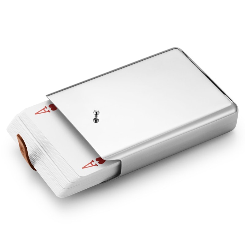 Sky Kortspill med Beholder, Rustfritt Stål / Skinn