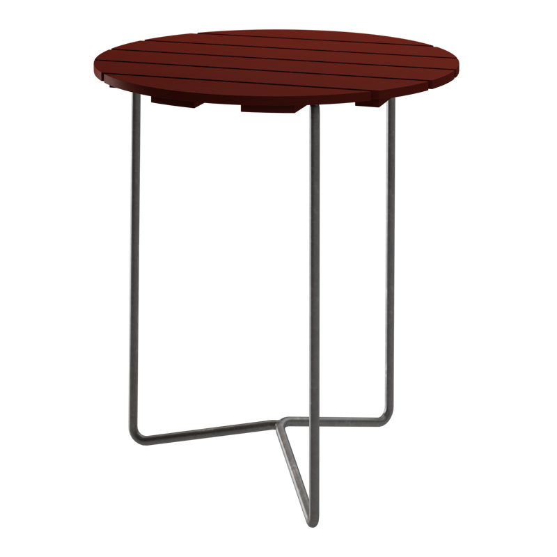 6B Bord Ø60 cm, Mørkerød / Sort