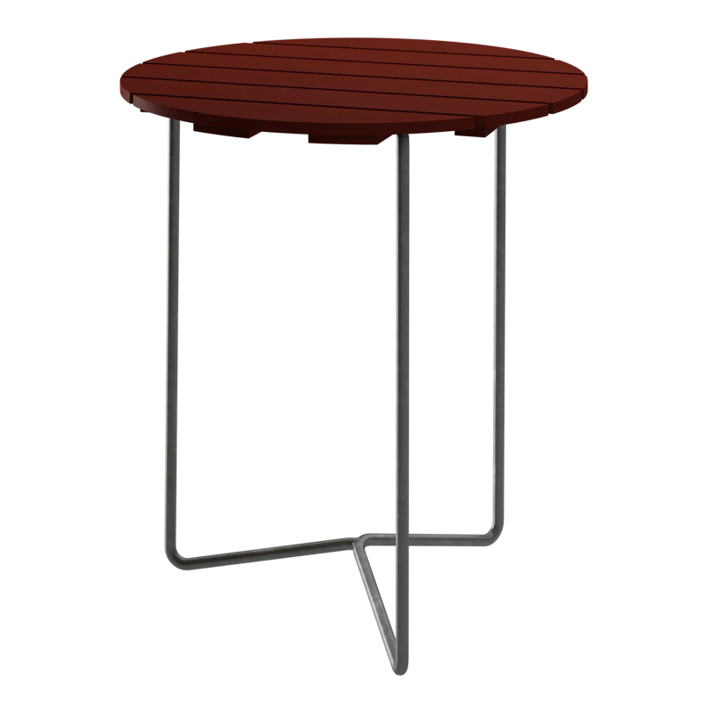 6B Bord Ø60 cm, Mørkerød / Sort
