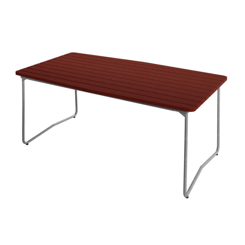 B31 Bord 92x170 cm, Mørkerød / Varmgalvanisert Stål