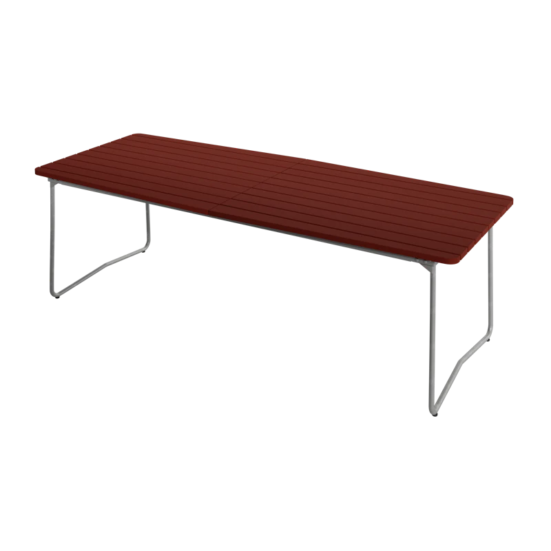 B31 Bord 92x230 cm, Mørkerød / Varmgalvanisert Stål