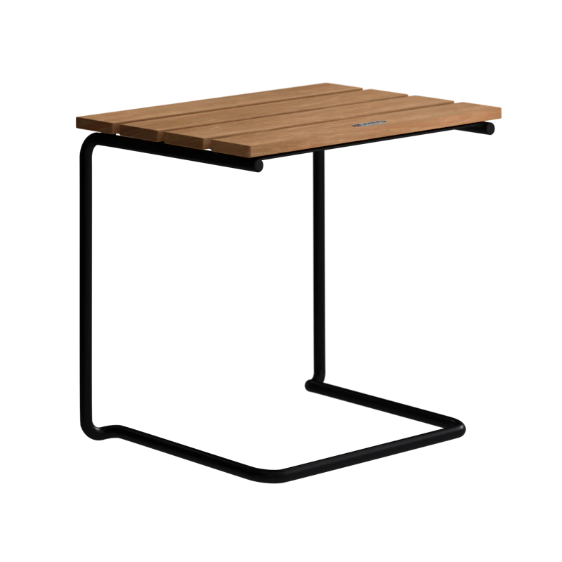 Fotskammel A3, Ubehandlet Teak / Sort