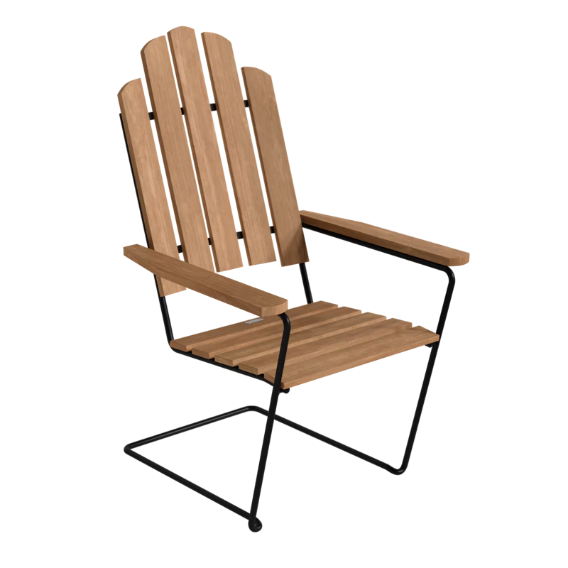 Lenestol A3, Ubehandlet Teak / Sort