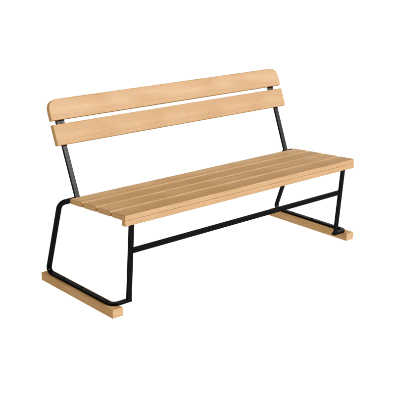 Sofa 3 140 cm, Oljet Eik / Sort Stål