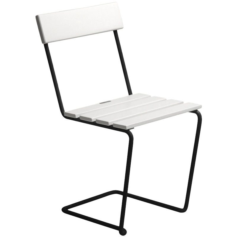 Stol 1, White lacquered Eik / Sort