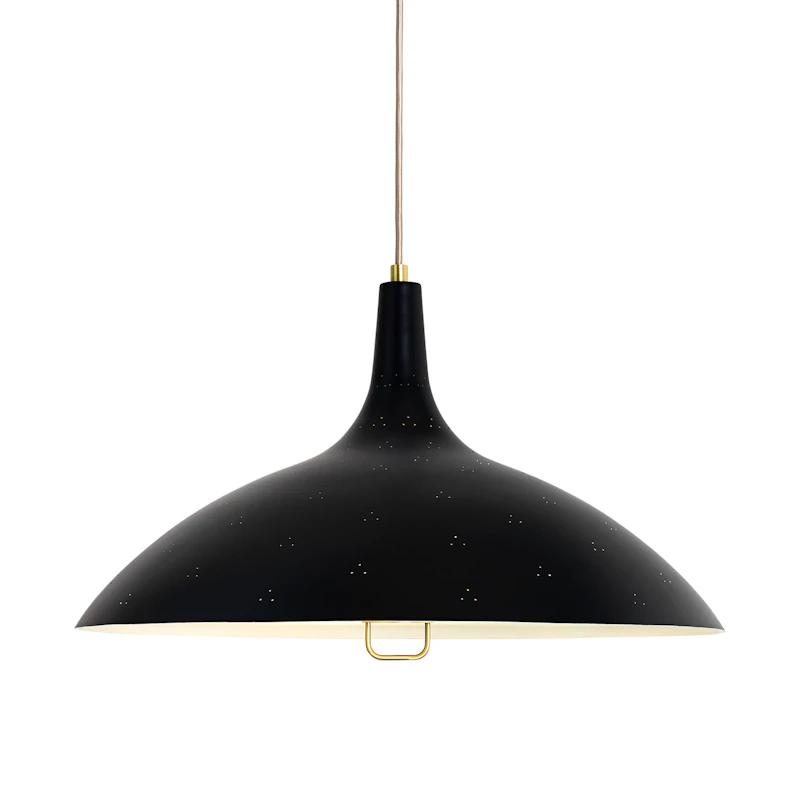 1965 Taklampe, Messing/ Sort
