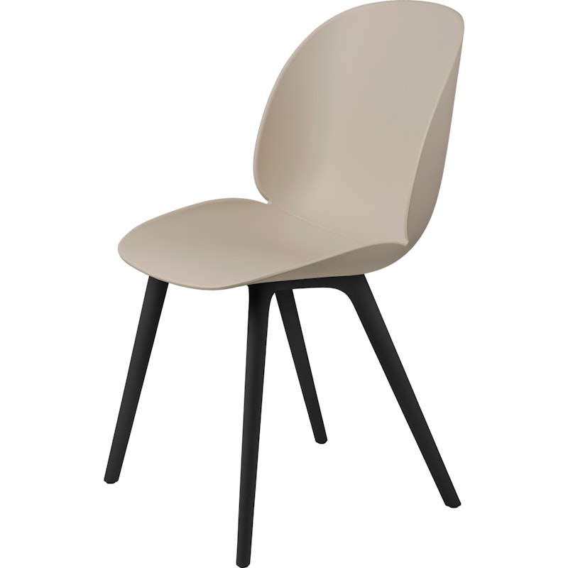 Beetle Stol Upolstret Plast Black Base, New Beige