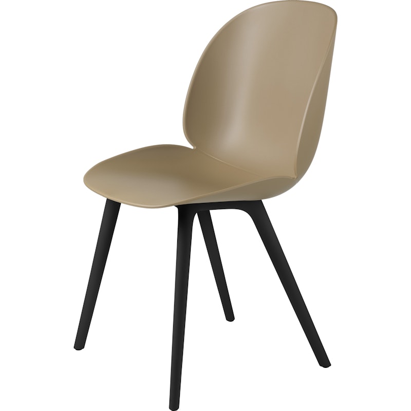 Beetle Stol Upolstret Plast Black Base, Pebble Brown