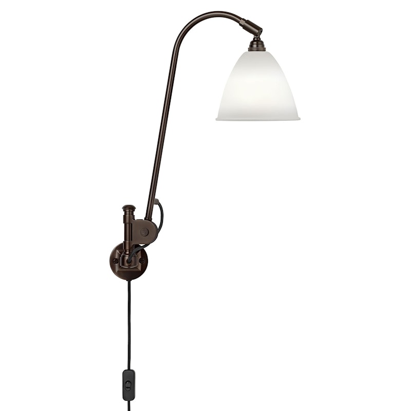 Bestlite BL6 Vegglampe, Black Brass/Bone China