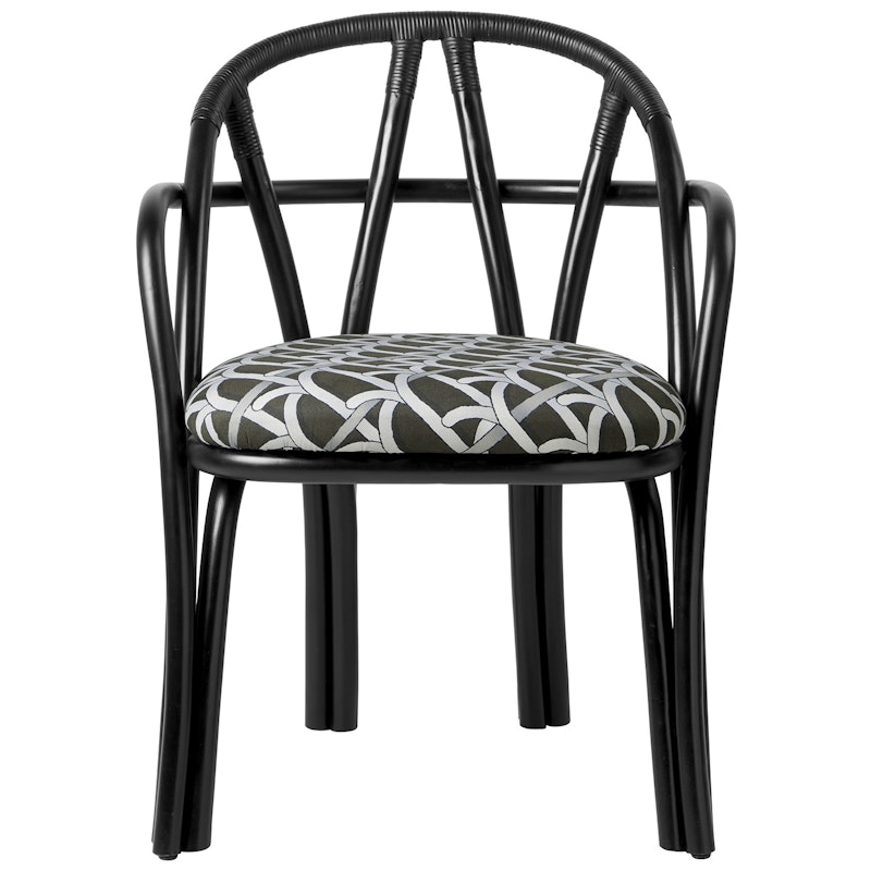 Bistra Spisestol Med Armlener, Ebony / Reales Pattern 003