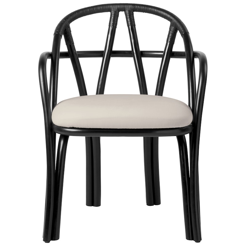 Bistra Spisestol Med Armlener, Ebony / Fustagno 001