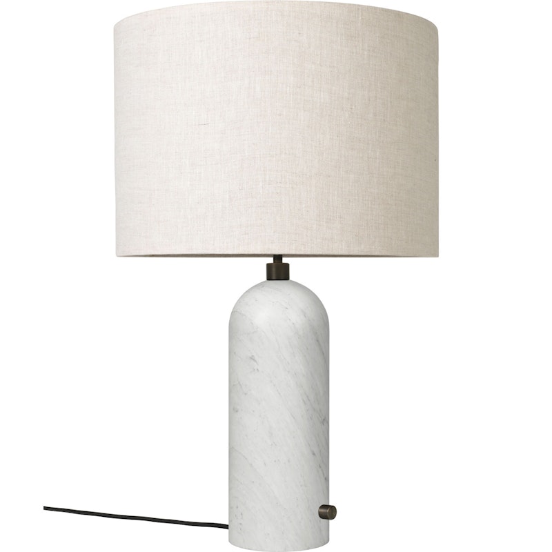 Gravity Bordlampe Stor, White Marble / Canvas