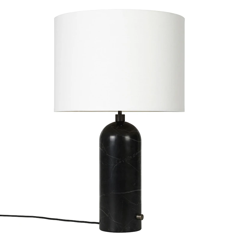Gravity Bordlampe Stor, Sort Marmor / Hvit