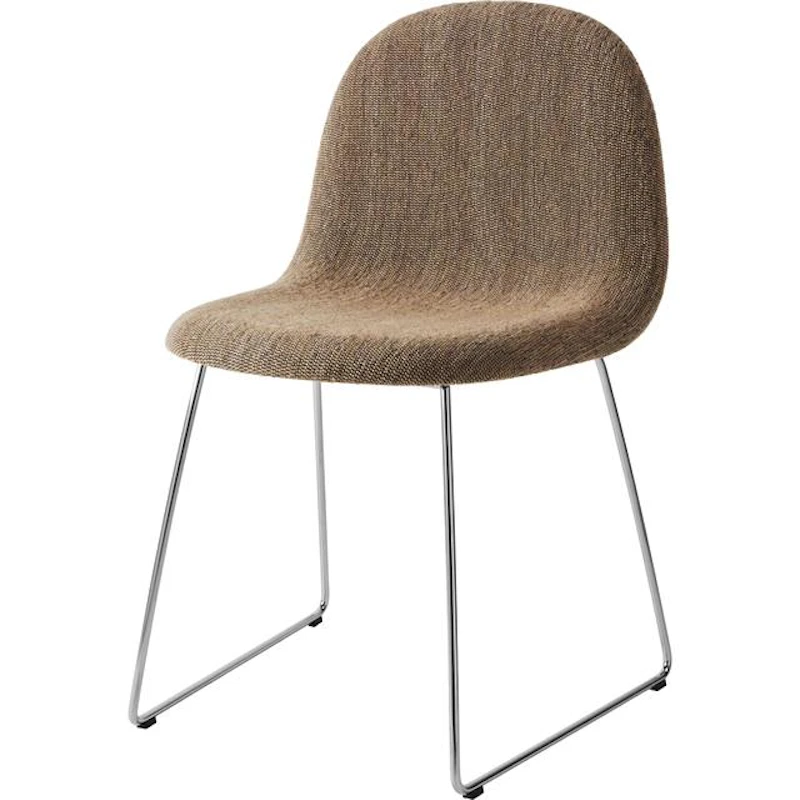 GUBI 3D Spisestol, Rustfritt Stål / Bouclé 005