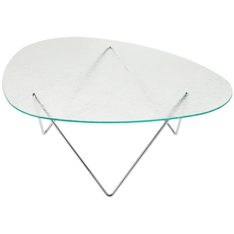 Pedrera Salongbord Strukturert Glass, Klar / Krom