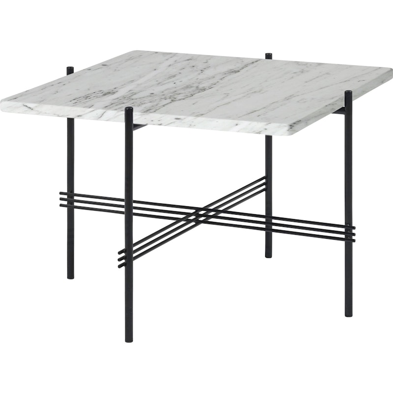 TS Salongbord 55x55 cm, Svart / White Marble