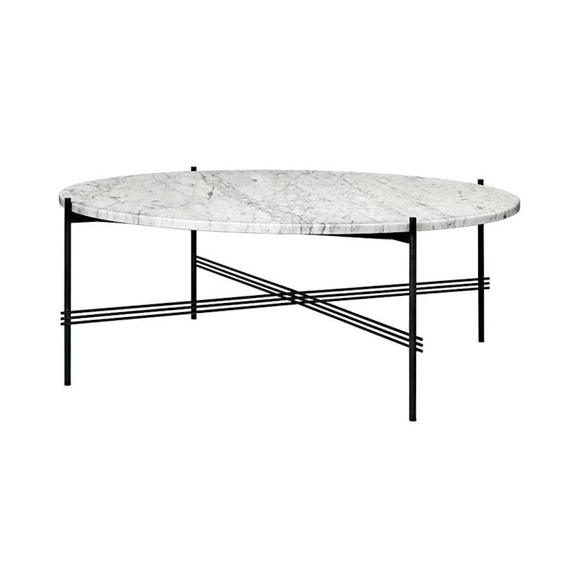 Ts Bord XL Ø105cm H40cm, Sort/Hvit Marmor