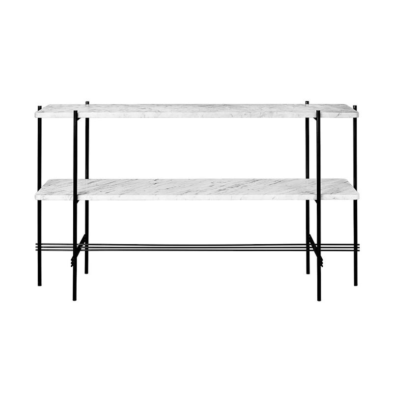 Ts Console 2 Hylle, Hvit Marmor
