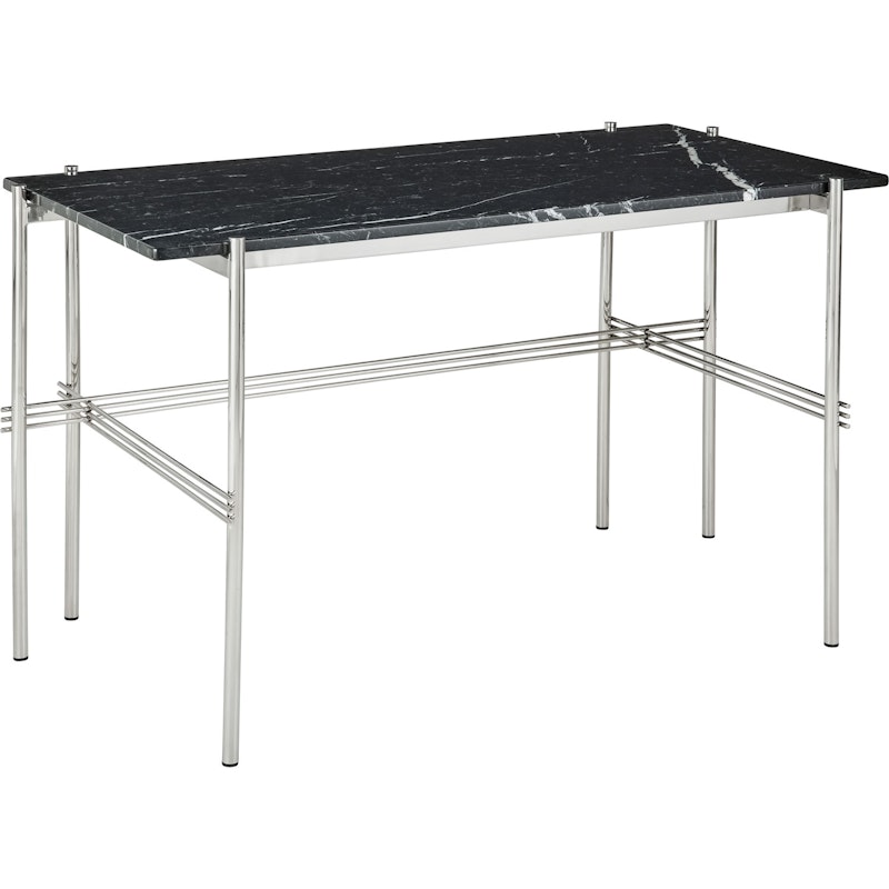 TS Skrivebord 60x120 cm, Polert Stål / Svart Marquinamarmor