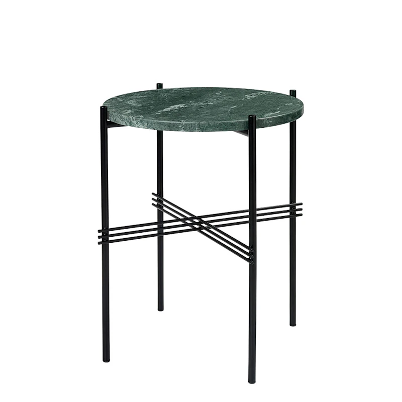 TS Sidebord 40 cm, Svart / Grønn Guatemalamarmor