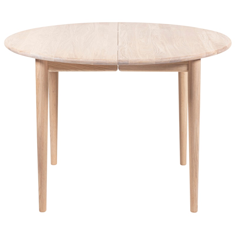 893 Spisebord Utvidbar Ø120 cm, Hvitoljet Eik
