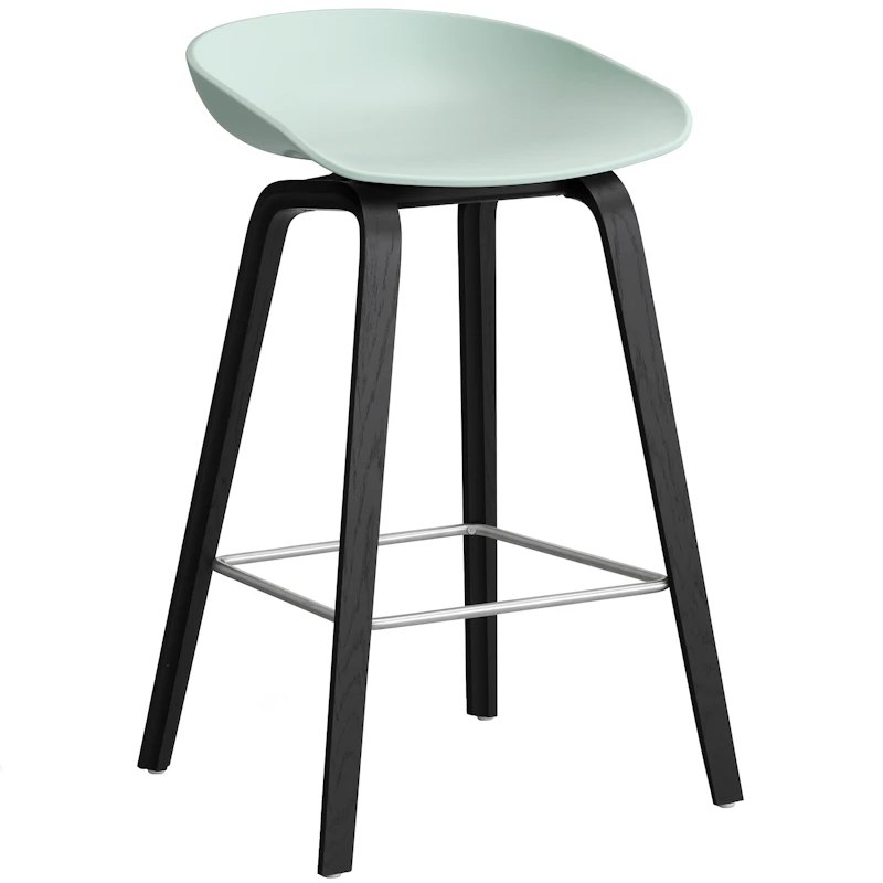 AAS 32 2.0 Barstol 65 cm, Svartlakkert Eik / Dusty Mint