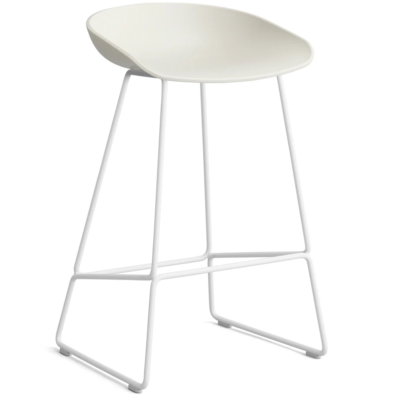 AAS 38 2.0 Barstol 65 cm, Rustfritt Stål Hvit / Melange Cream