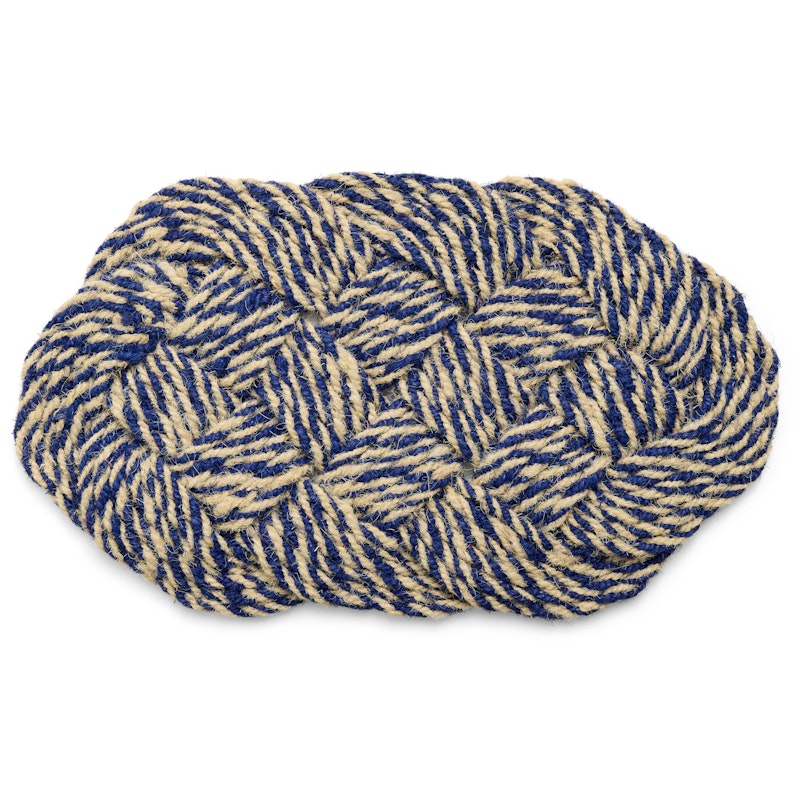 Coco Dørmatte Swirl 40x80 cm, Blue / Off-white